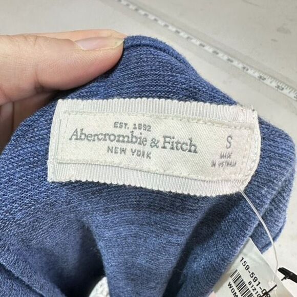 NWT Abercrombie & Fitch MIDI dress blue‎ Heathered open back cut out size small - Picture 6 of 13